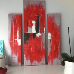 Tableau abstrait “Rouge passion 2”